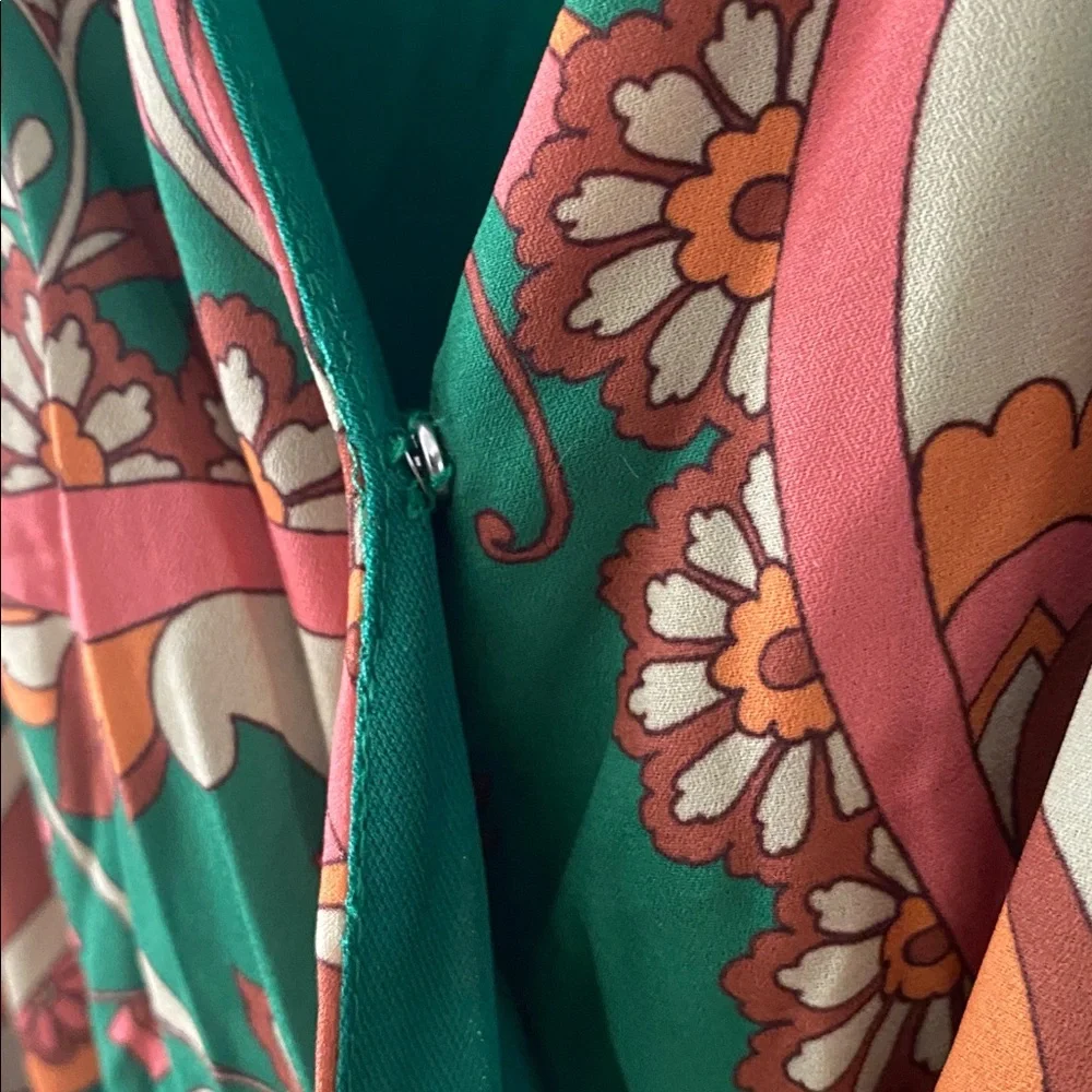 Flaying Tomato SUNNYSIDE FLORALS WOVEN MIDI DRESS size L pristine condition - Picture 17 of 17